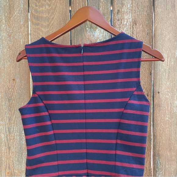 MERONA Women’s Navy Red Striped Sleeveless Sheath Dress Size Small - Picture 6 of 9